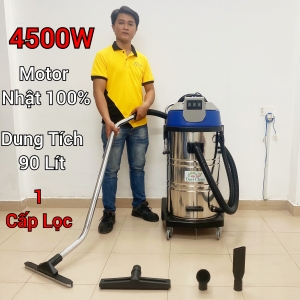 Máy Hút Bụi Công Nghiệp Nhà Xưởng-Kho, 90 Lít, Công Suất 4500W [1 Lõi Lọc] Diện tích sử dụng từ [3000m2-9000m2] - Hút Nước và Bụi